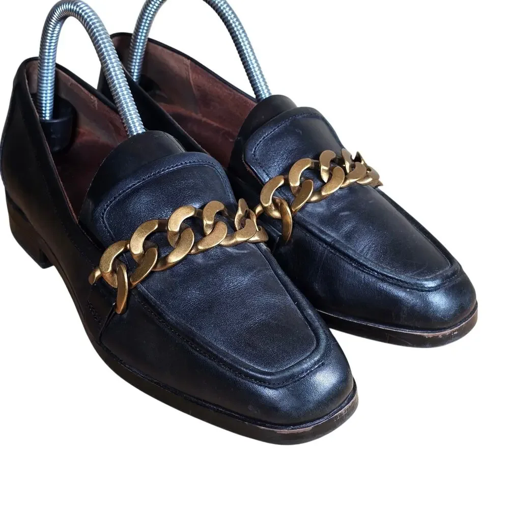 Vionic Women's Mizelle Black Leather Arch Support Loafers Shoes 206 Size 7
